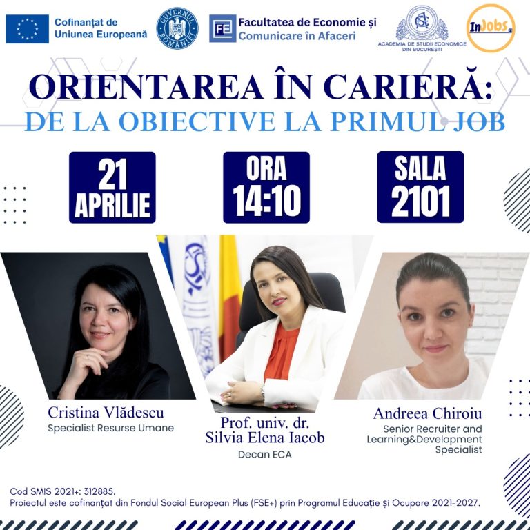 WORKSHOP: Orientare în cariera: De la obiective la primul job